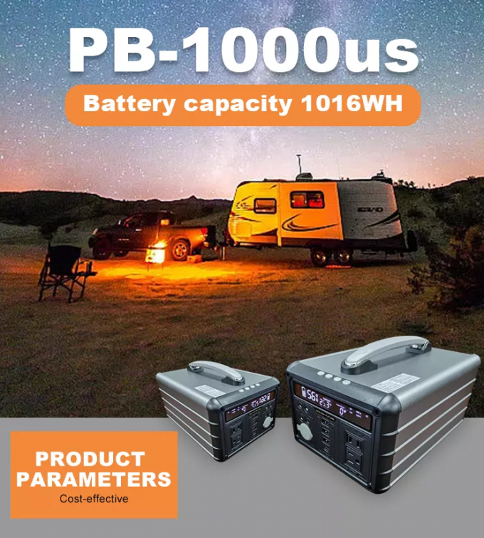 Lithium portatif Ion Battery Type 1016Wh de centrale de générateur solaire de la grande capacité 1000W 0