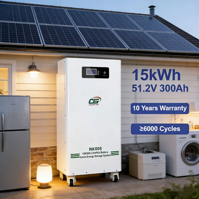 NK005 48V 51.2V 15kWh 300Ah Lifepo4 Batterie Pack Batteries au lithium Énergie solaire Système de stockage d'énergie à domicile Batterie avec BMS