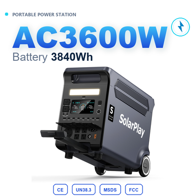 Générateur solaire LiFePO4 3840Wh 3600W à chargement rapide MPPT hors réseau alimentation extérieure camping stock US